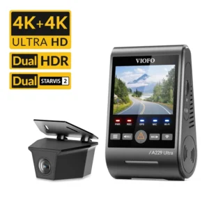 Viofo A229 Ultra-W 2 Kameralı Arka Dış Su Geçirmez 4K+4K Sony Starvis 2 Sensörlü HDR Wi-Fi 6 GPS'li Araç Kamerası